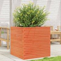 Berkfield Home Garden Planter Wax Brown 70x70x68.5 cm Solid Wood Pine