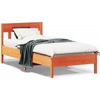 Bed Frame without Mattress Wax Brown 100x200 cm Solid Wood Pine