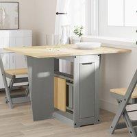 Berkfield Home Butterfly Dining Table Foldable Corona Grey Solid Wood Pine