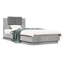 Berkfield Home Bed Frame without Mattress Concrete Grey 100x200 cm