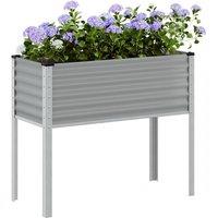 Garden Planter Grey 100x41x90 cm Steel