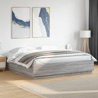 Berkfield Home Bed Frame without Mattress Grey Sonoma 180x200 cm Super King