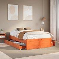 Bed Frame without Mattress with Drawers Wax Brown 135x190 cm Double Solid Wood Pine