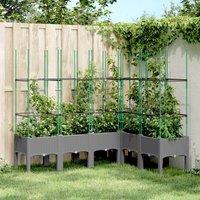Berkfield Home Garden Planter with Trellis Light Grey 160x120x142.5 cm PP