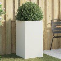 Berkfield Home Planter White 42x38x75 cm Steel | Size: 42 x 38 x 75 cm