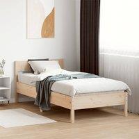 Berkfield Home Bed Frame without Mattress 75x190 cm Small Single Solid Wood Pine in Brown
