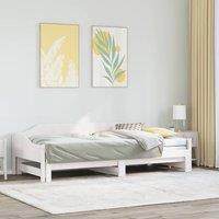 Berkfield Home Daybed with Trundle without Mattress White 90x190 cm Single Solid Wood
