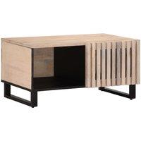Berkfield Home Coffee Table White 80x51x40 cm Solid Wood Mango | Size: 80 x 51 x 40 cm