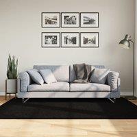 Rug HUARTE Short Pile Soft and Washable Black 140x200 cm