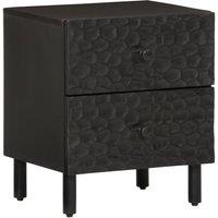Bedside Cabinet Black 40x33x46 cm Solid Wood Mango