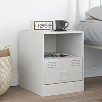 Berkfield Home Bedside Cabinet White 34.5x39x44 cm Steel