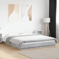 Berkfield Home Bed Frame with LED Lights without Mattress Concrete Grey 150x200cm | Size: 150x200 cm