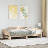 Berkfield Home Daybed with Trundle without Mattress 90x200 cm Solid Wood in Brown