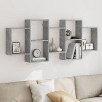 Berkfield Home Wall Shelf Concrete Grey 159x18x65 cm Engineered Wood | Size: 159 x 18 x 65 cm