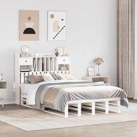Berkfield Home Bookcase Bed without Mattress White 135x190 cm Double Solid Wood Pine