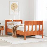 Berkfield Home Bed Frame without Mattress Wax Brown 100x200 cm Solid Wood Pine