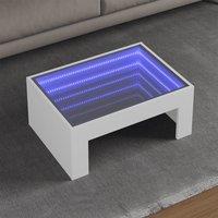 Berkfield Home Coffee Table with Infinity LED White 70x50x30 cm | Size: 70 x 50 x 30 cm