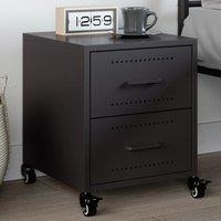Berkfield Home Bedside Cabinet Black 36x39x43.5 cm Steel