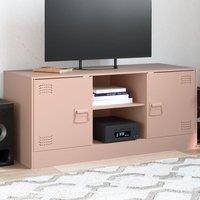 Berkfield Home TV Cabinet Pink 99x39x44 cm Steel | Size: 99 x 39 x 44 cm