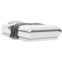 Bed Frame without Mattress with LED Lights White 100x200 cm