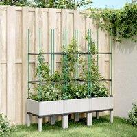 Berkfield Home Garden Planter with Trellis White 120x40x142.5 cm PP