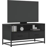 TV Cabinet Black 80x34.5x40 cm Engineered Wood and Metal