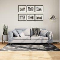 Berkfield Home Shaggy Rug PAMPLONA High Pile Modern Black & Cream 120x170 cm | Size: Medium