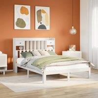 Bookcase Bed without Mattress White 140x200cm Solid Wood Pine