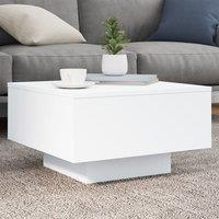 Berkfield Home Coffee Table with LED Lights White 55x55x31 cm | Size: 55 x 55 x 31 cm