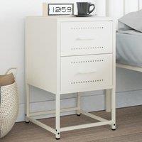 Berkfield Home Bedside Cabinet White 36x39x60.5 cm Steel