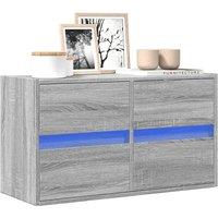 Berkfield Home TV Wall Cabinet with LED Lights Grey Sonoma 80x31x45 cm | Size: 80 x 31 x 45 cm
