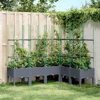 Berkfield Home Garden Planter with Trellis Blue Grey 160x120x142.5 cm PP