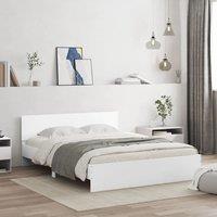 Berkfield Home Bed Frame with LED without Mattress White 150x200 cm King Size