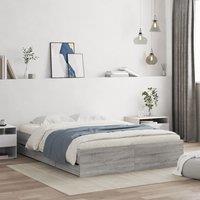 Berkfield Home Bed Frame with Drawers without Mattress Grey Sonoma 150x200 cm King Size