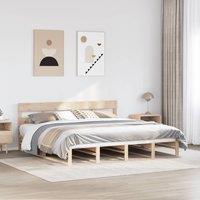 Berkfield Home Bed Frame without Mattress 200x200 cm Solid Wood Pine in Brown