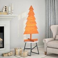Berkfield Home Wooden Christmas Tree for Decoration Wax Brown 120 cm Solid Wood Pine