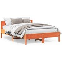 Berkfield Home Bed Frame without Mattress Wax Brown 120x200 cm Solid Wood Pine | Size: Small Double