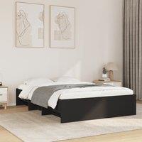 Berkfield Home Bed Frame without Mattress Black 120x200 cm Engineered Wood | Size: Small Double