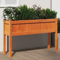 Berkfield Home Garden Planter with Legs Wax Brown 110x31x70 cm Solid Wood Pine | Size: 110 x 31 x 70 cm