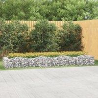 Berkfield Home Arched Gabion Raised Bed 400x100x50 cm Galvanised Iron in Silver | Size: 400 x 100 x 50 cm