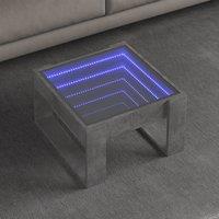 Berkfield Home Coffee Table with Infinity LED Concrete Grey 50x53x30 cm | Size: 50 x 53 x 30 cm
