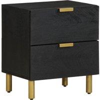 Bedside Cabinet Black 40x33x46 cm Solid Wood Mango