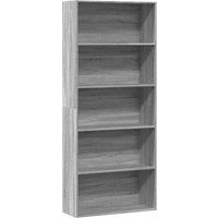 Berkfield Home Book Cabinet Grey Sonoma 80x30x189 cm Engineered Wood | Size: 80 x 30 x 189 cm