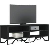 Berkfield Home TV Cabinet Black 122x34x41 cm Engineered Wood | Size: 122 x 34 x 41 cm
