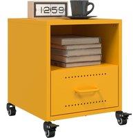 Berkfield Home Bedside Cabinets 2 pcs Mustard Yellow 36x39x43.5 cm Steel