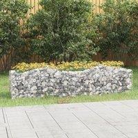 Berkfield Home Arched Gabion Raised Bed 200x50x50 cm Galvanised Iron in Silver | Size: 200 x 50 x 50 cm
