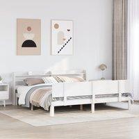 Berkfield Home Bed Frame with Headboard without Mattress White 200x200 cm
