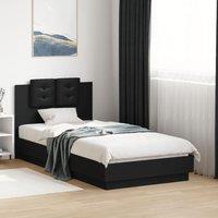 Bed Frame without Mattress Black 90x190 cm Single
