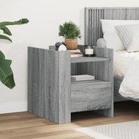 Berkfield Home Bedside Cabinet Grey Sonoma 45x50x50 cm Engineered Wood | Size: 45 x 50 x 50 cm