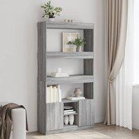 Berkfield Home Highboard Grey Sonoma 92x33x180 cm Engineered Wood in Grey | Size: 92 x 33 x 180 cm